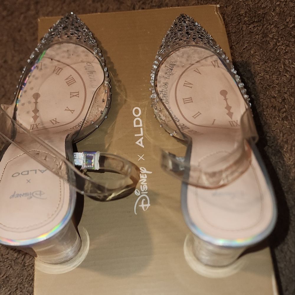 Beautiful Swarovski clear shoes Disney version Aldo
